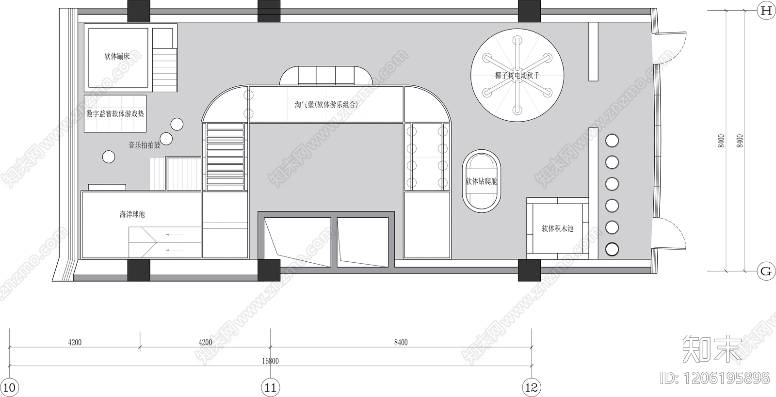 现代简约儿童乐园施工图下载【ID:1206195898】