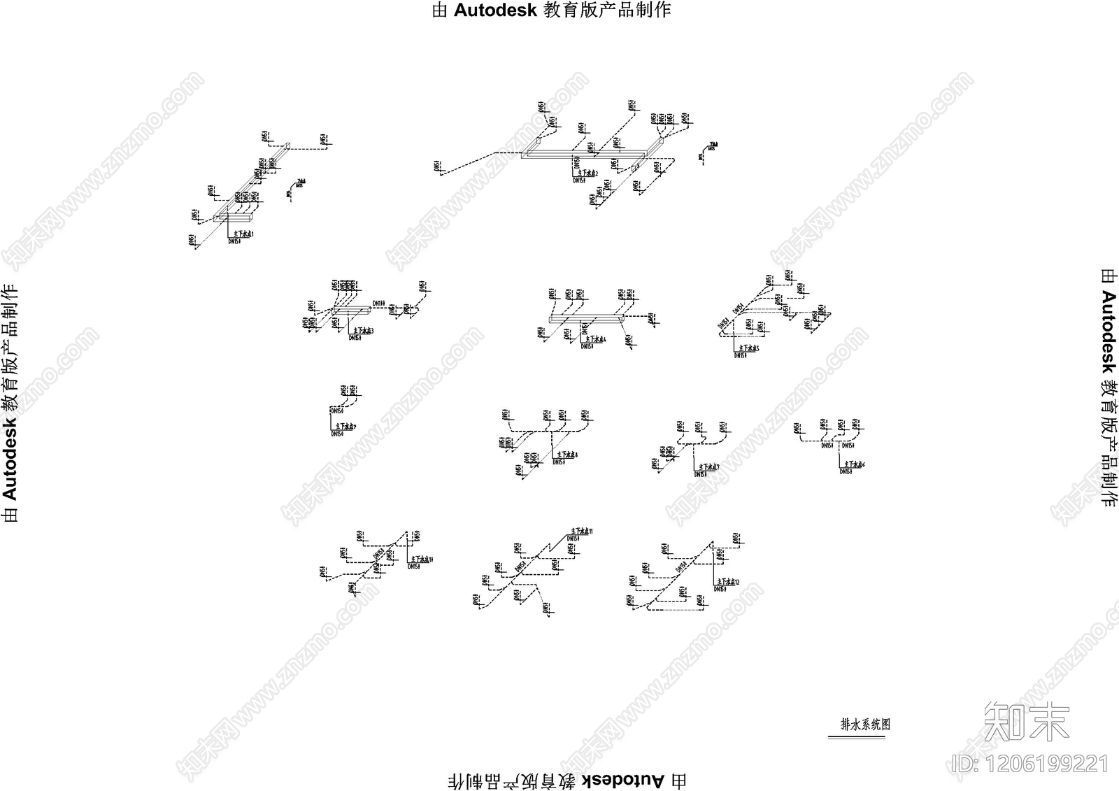 其他给排水cad施工图下载【ID:1206199221】