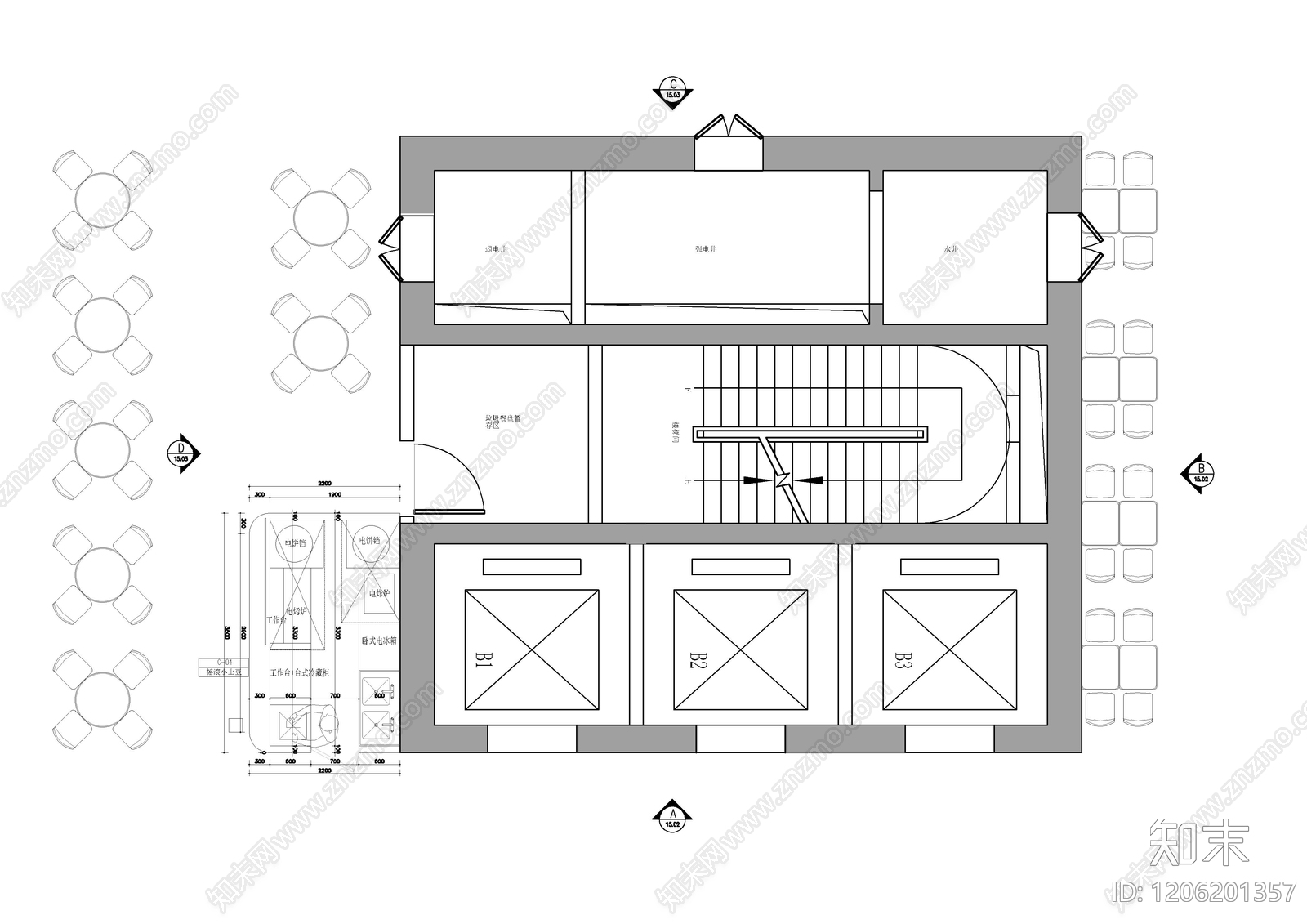 现代明档施工图下载【ID:1206201357】
