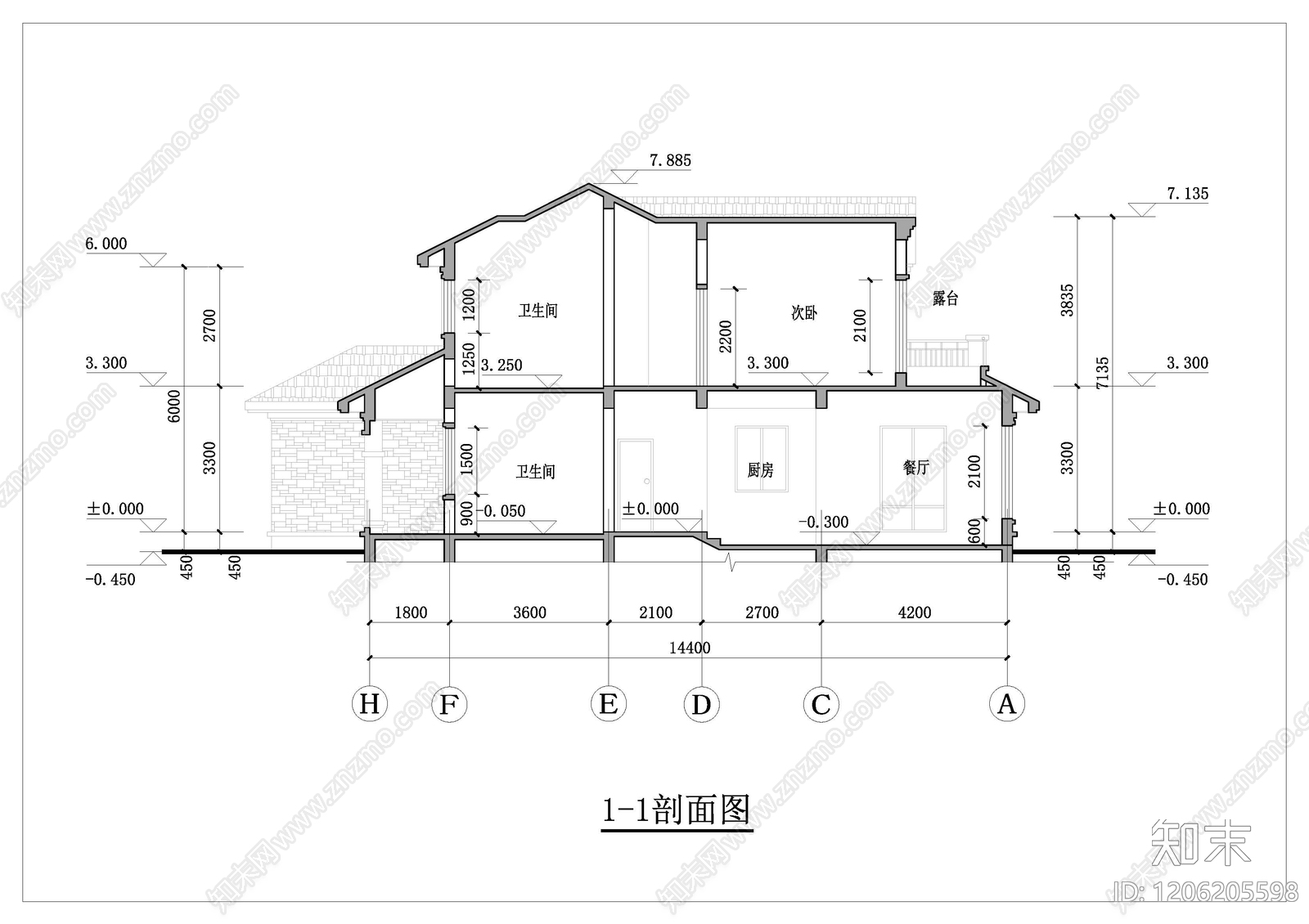 美式轻奢别墅建筑cad施工图下载【ID:1206205598】