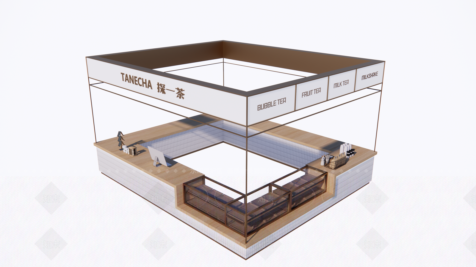 现代奶茶店SU模型下载【ID:1206205712】