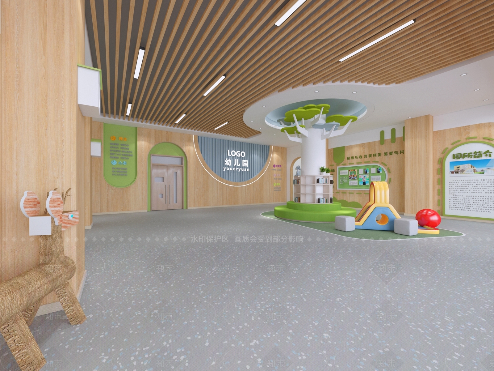 原木幼儿园3D模型下载【ID:1206206477】