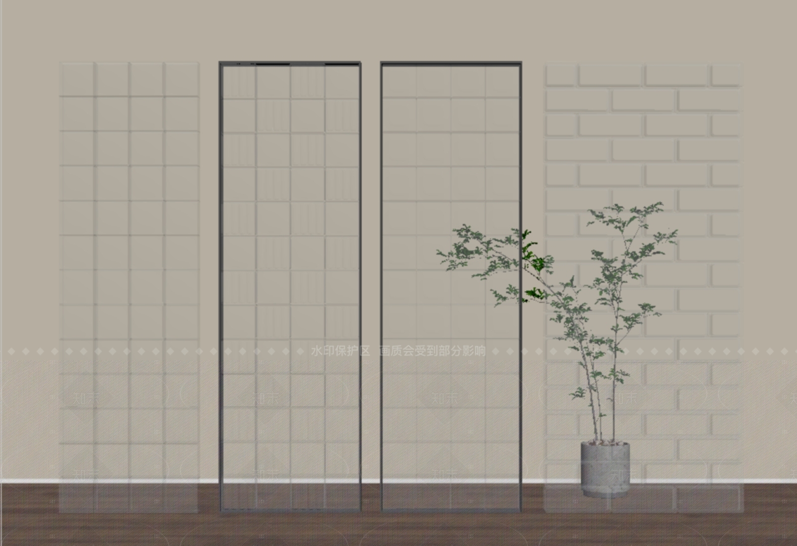 现代隔断SU模型下载【ID:1206207819】