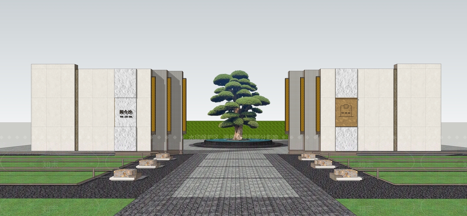 现代极简景墙SU模型下载【ID:1206209124】