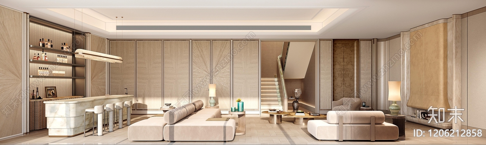 现代法式别墅下载【ID:1206212858】