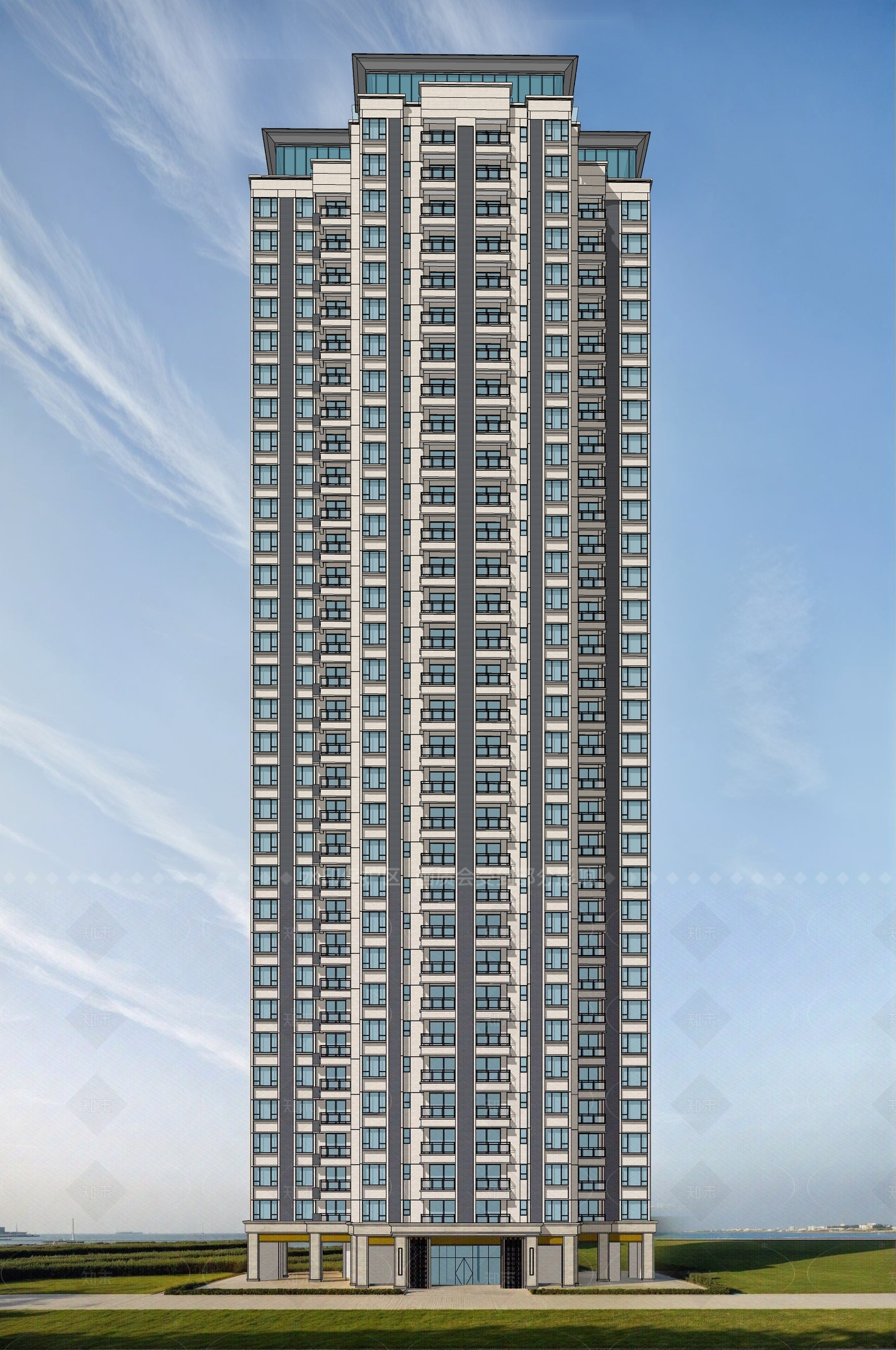 现代高层住宅SU模型下载【ID:1206214753】