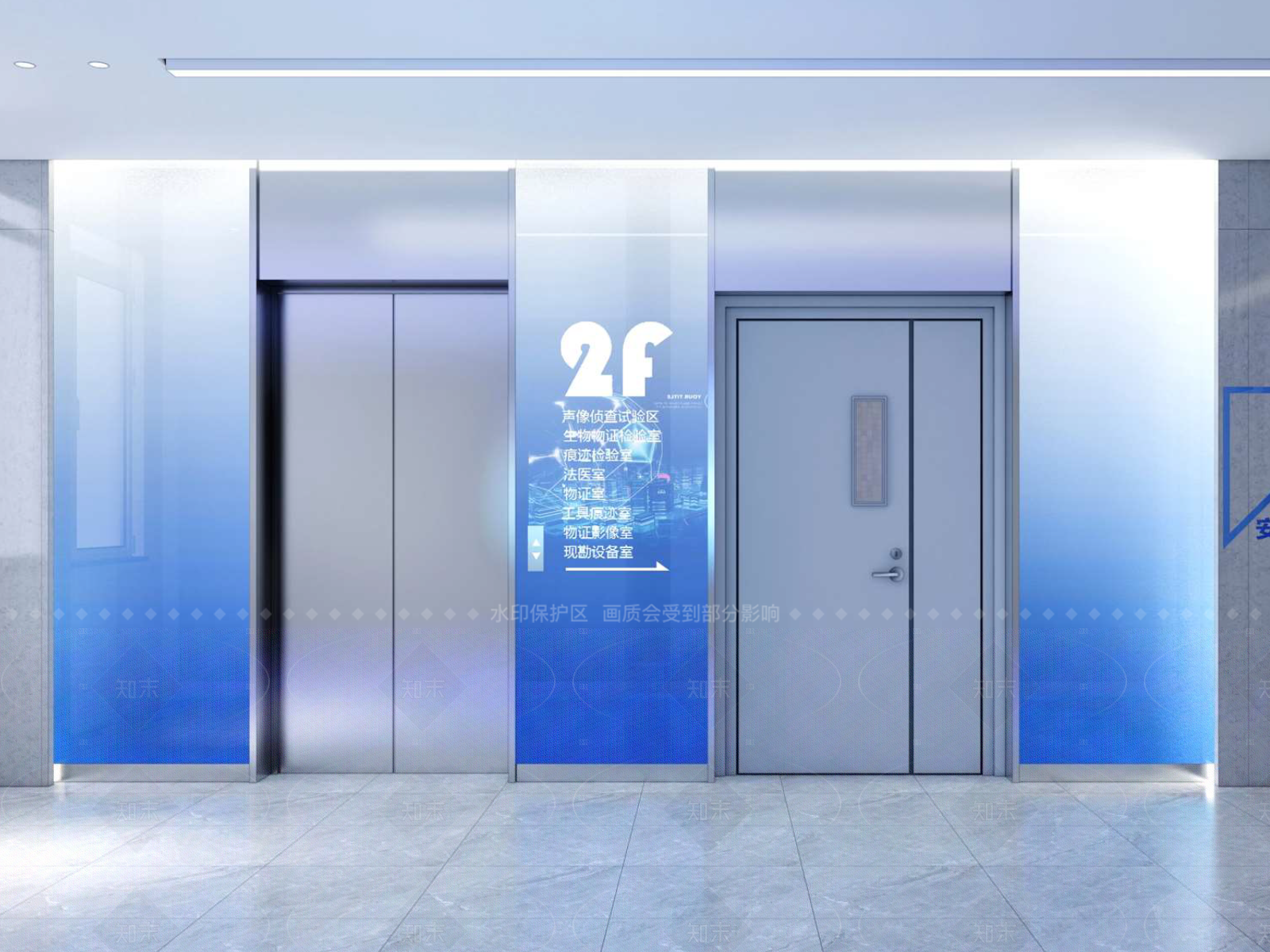 现代办公走廊SU模型下载【ID:1206215112】