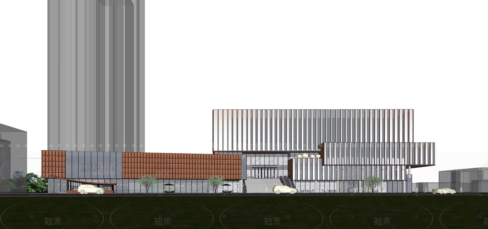 现代新中式活动中心SU模型下载【ID:1206225713】