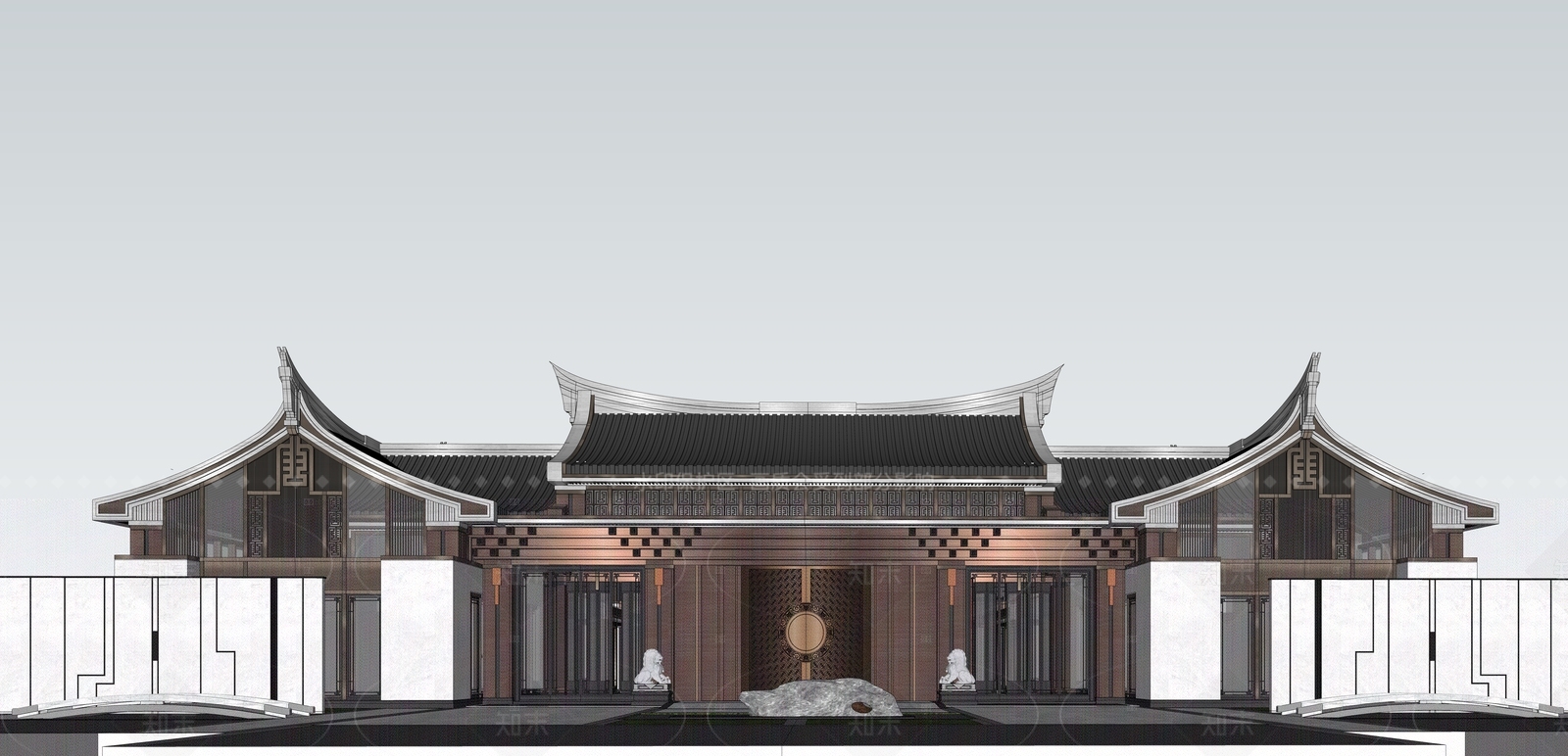 新中式四合院SU模型下载【ID:1206226709】