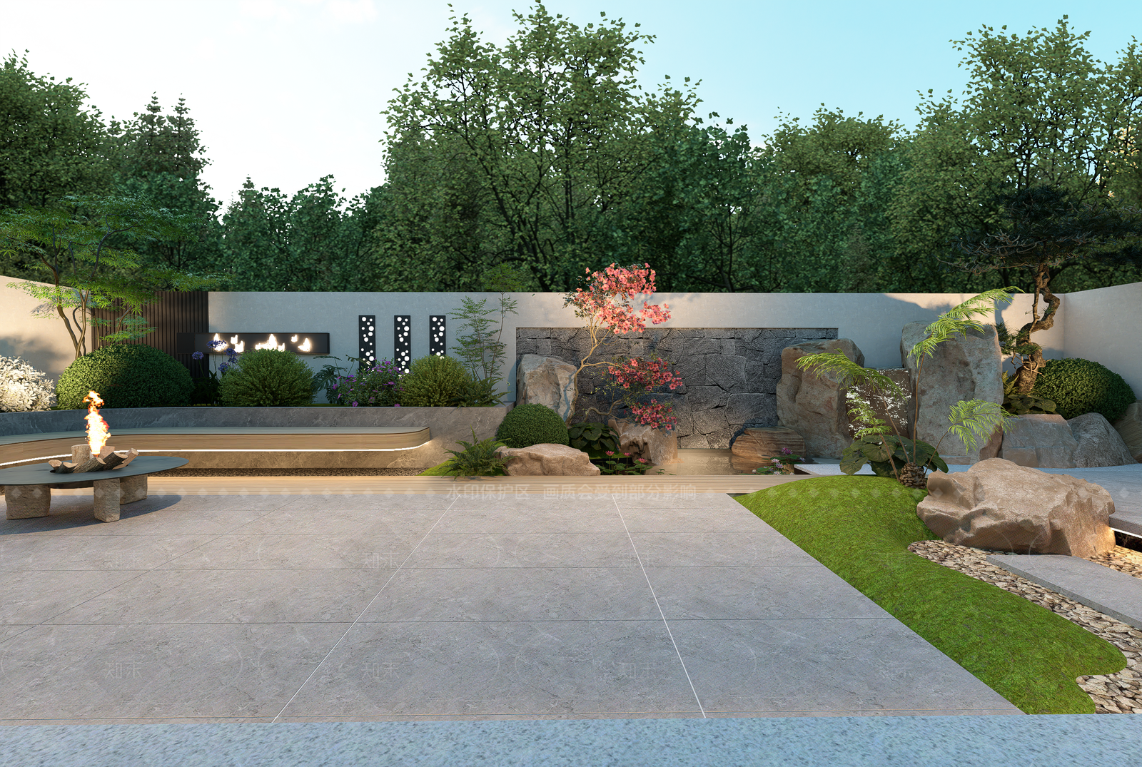 现代简约别墅庭院SU模型下载【ID:1206229038】