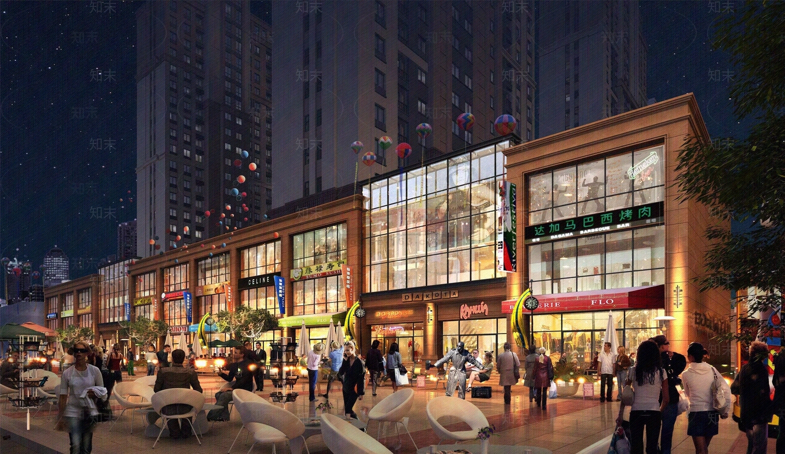 现代街道外景贴图下载【ID:1206230497】