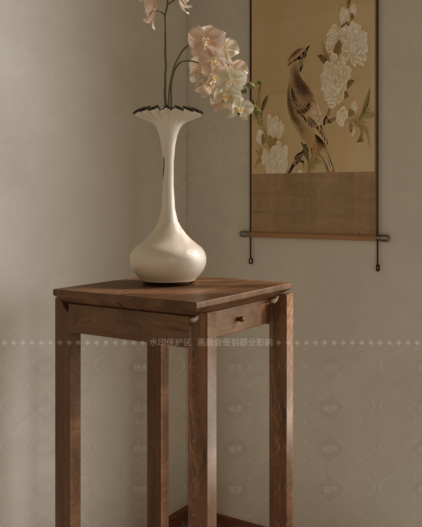 新中式中式花架3D模型下载【ID:1206232214】