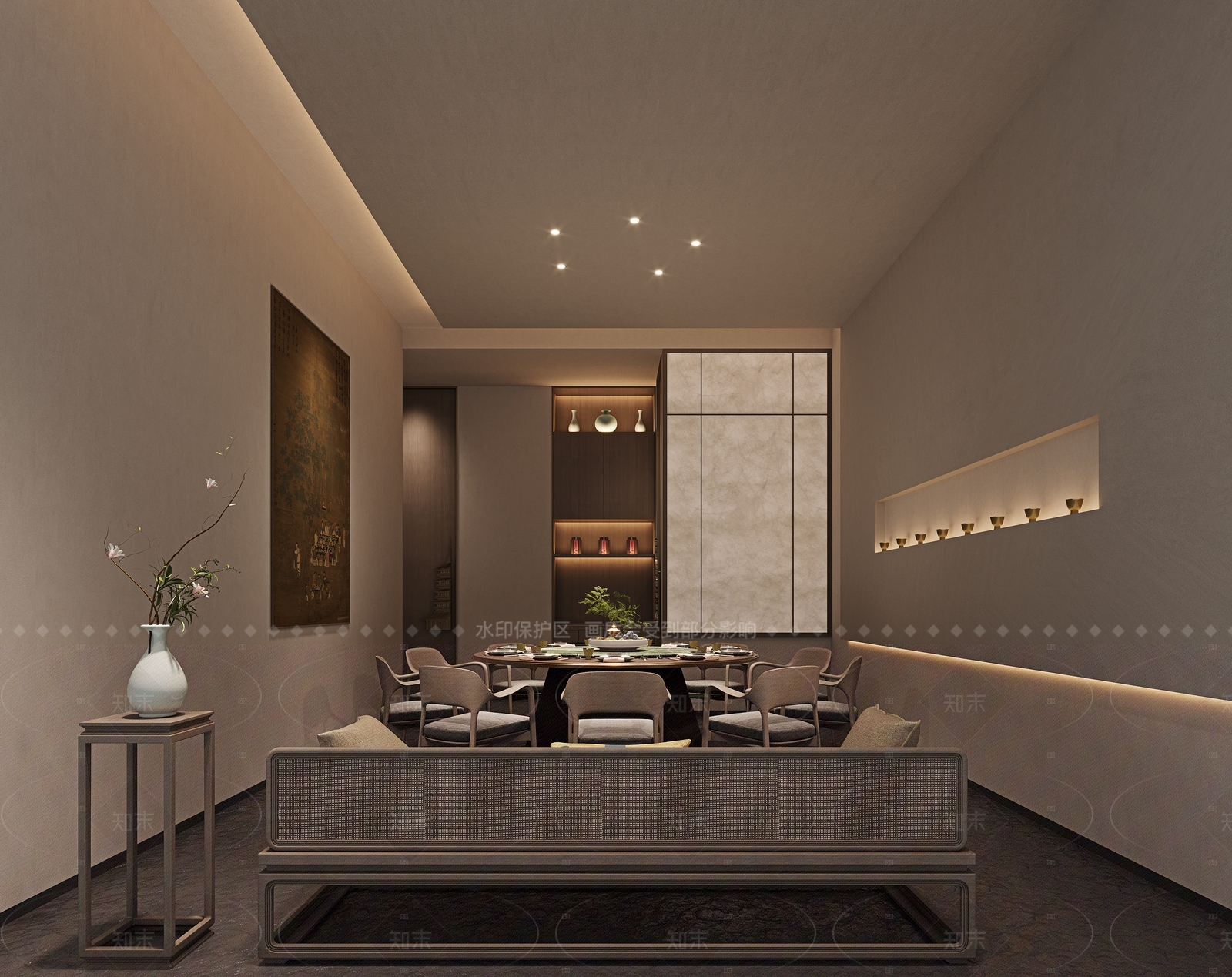 新中式包厢3D模型下载【ID:1206233449】