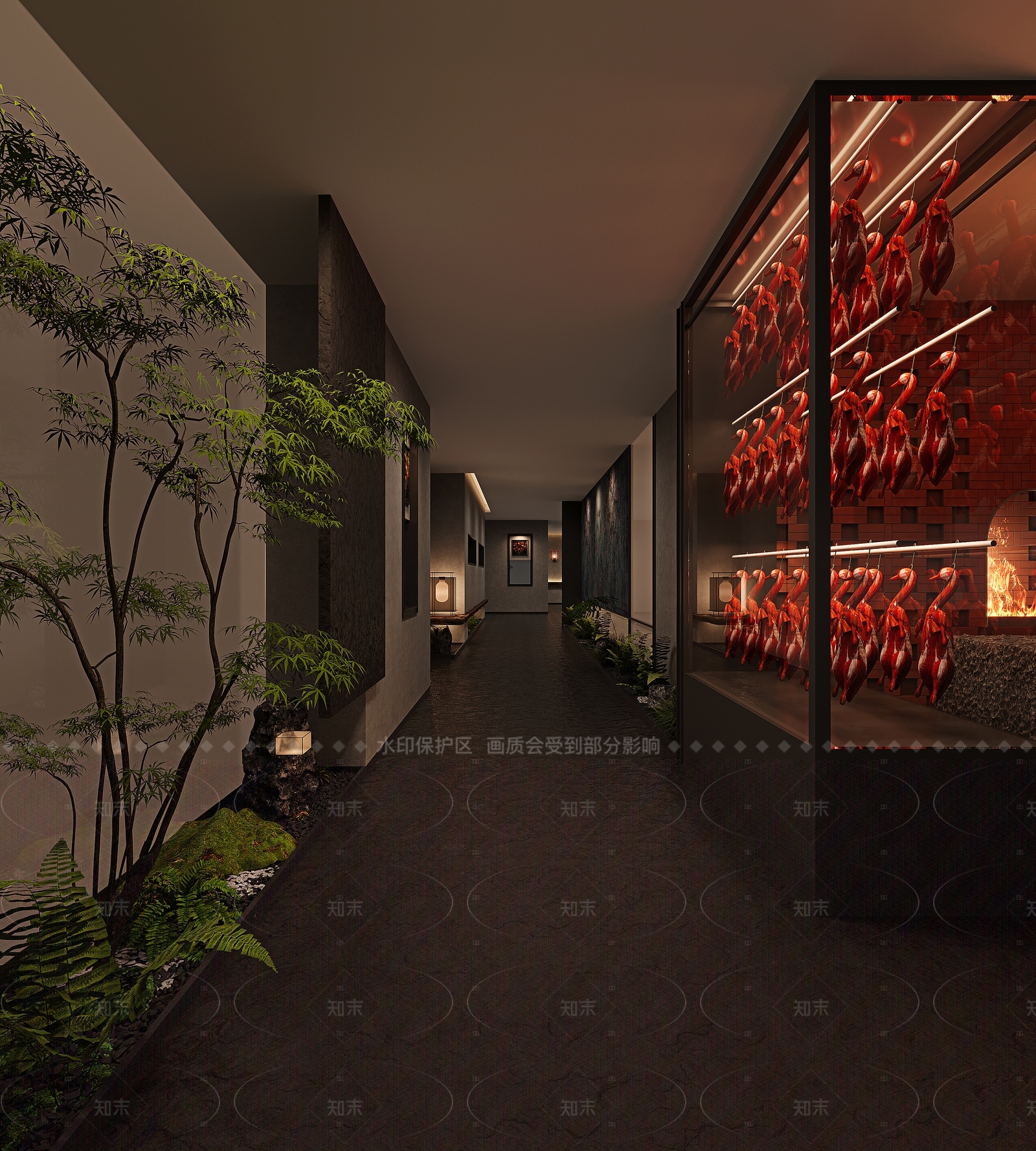 现代新中式走廊3D模型下载【ID:1206234150】