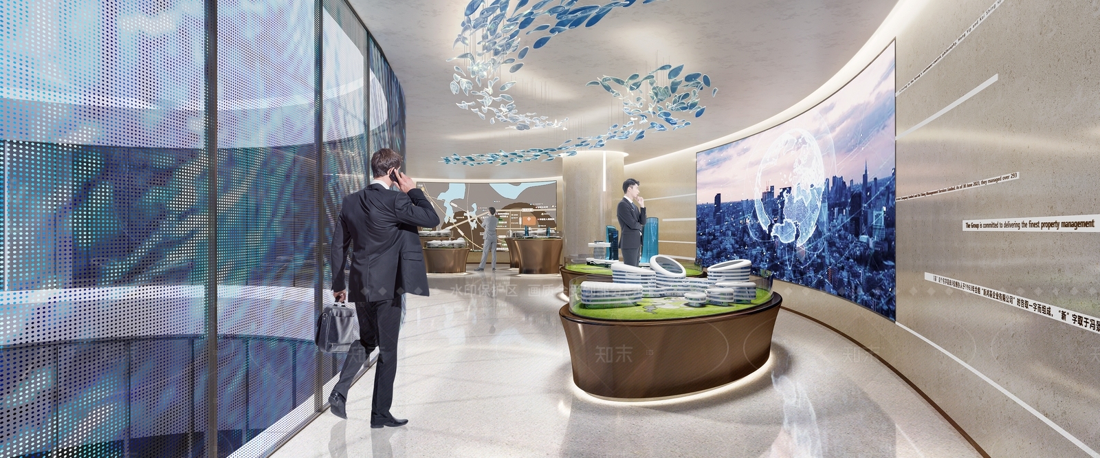 现代轻奢商业展厅SU模型下载【ID:1206234649】