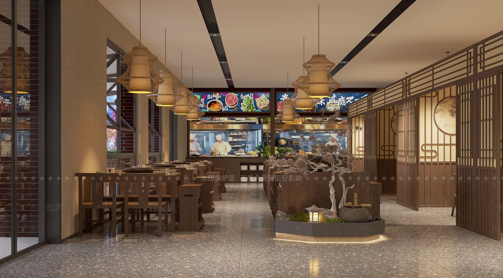 现代火锅店3D模型下载【ID:1206235118】