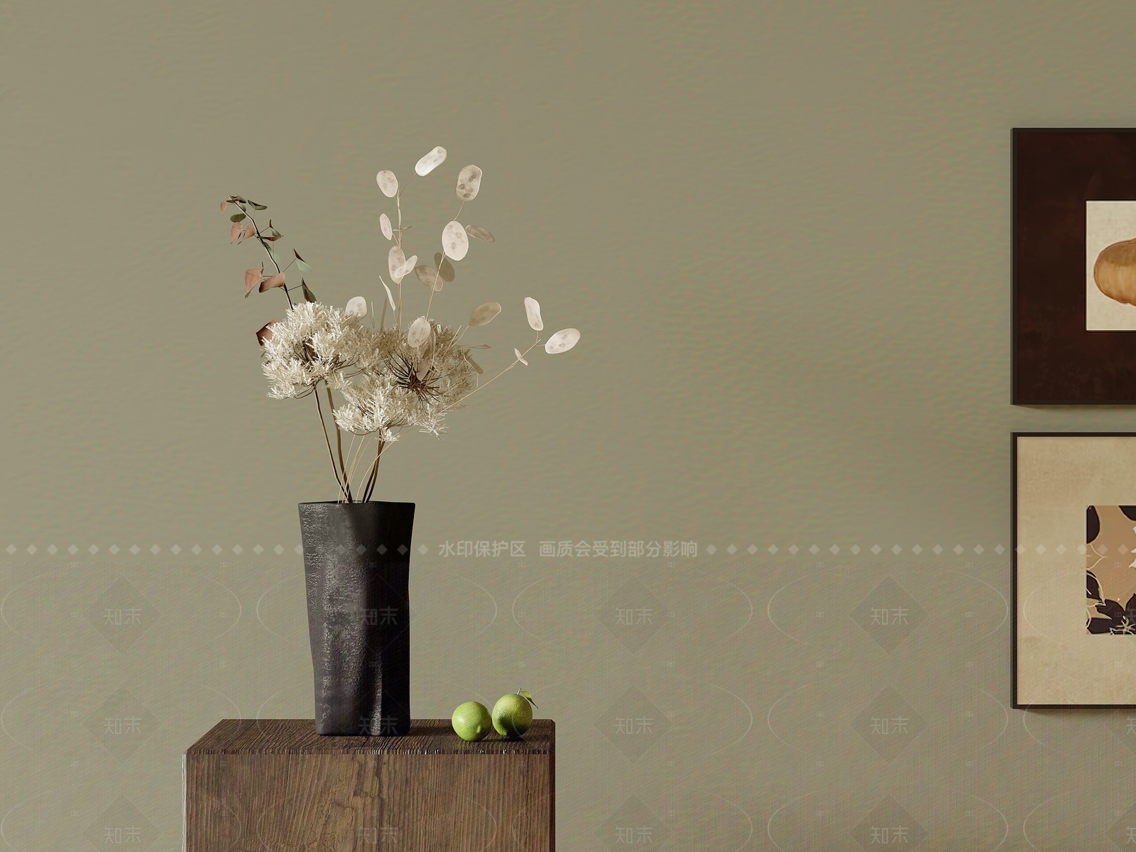 侘寂中古花艺3D模型下载【ID:1206239721】
