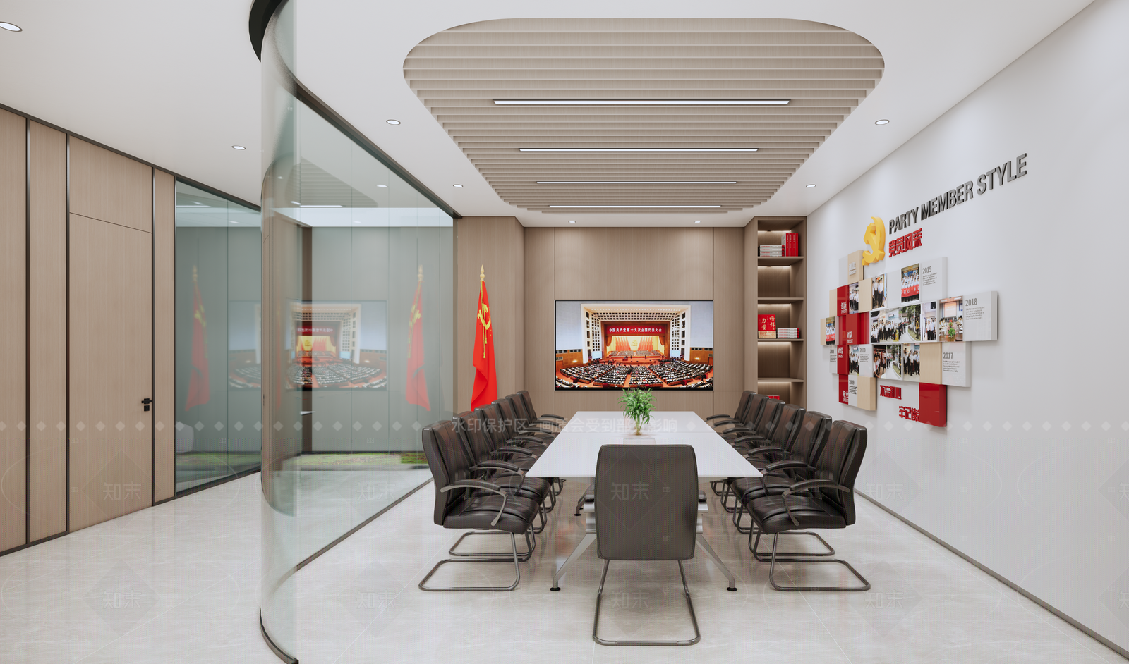 现代党建室SU模型下载【ID:1206248453】
