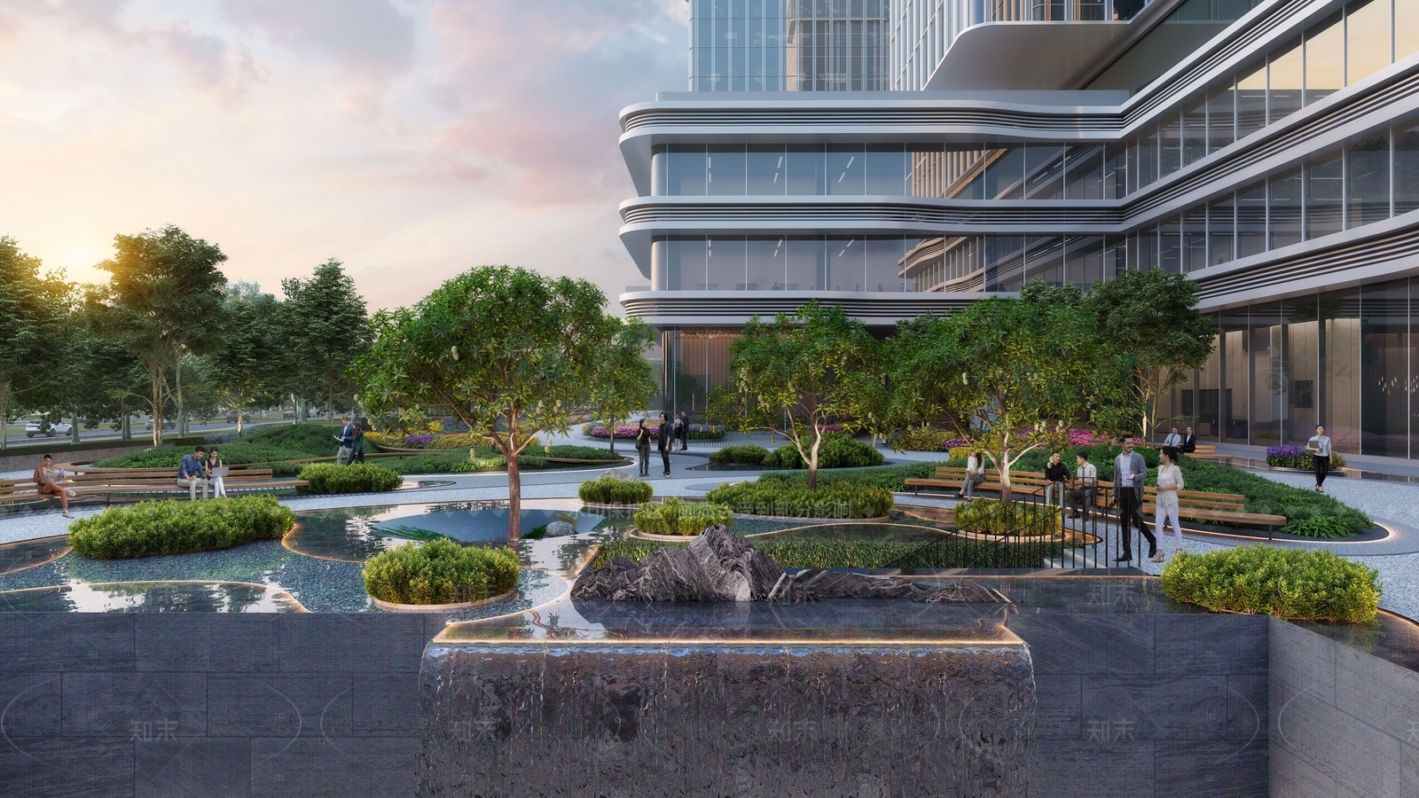 现代广场景观SU模型下载【ID:1206249004】