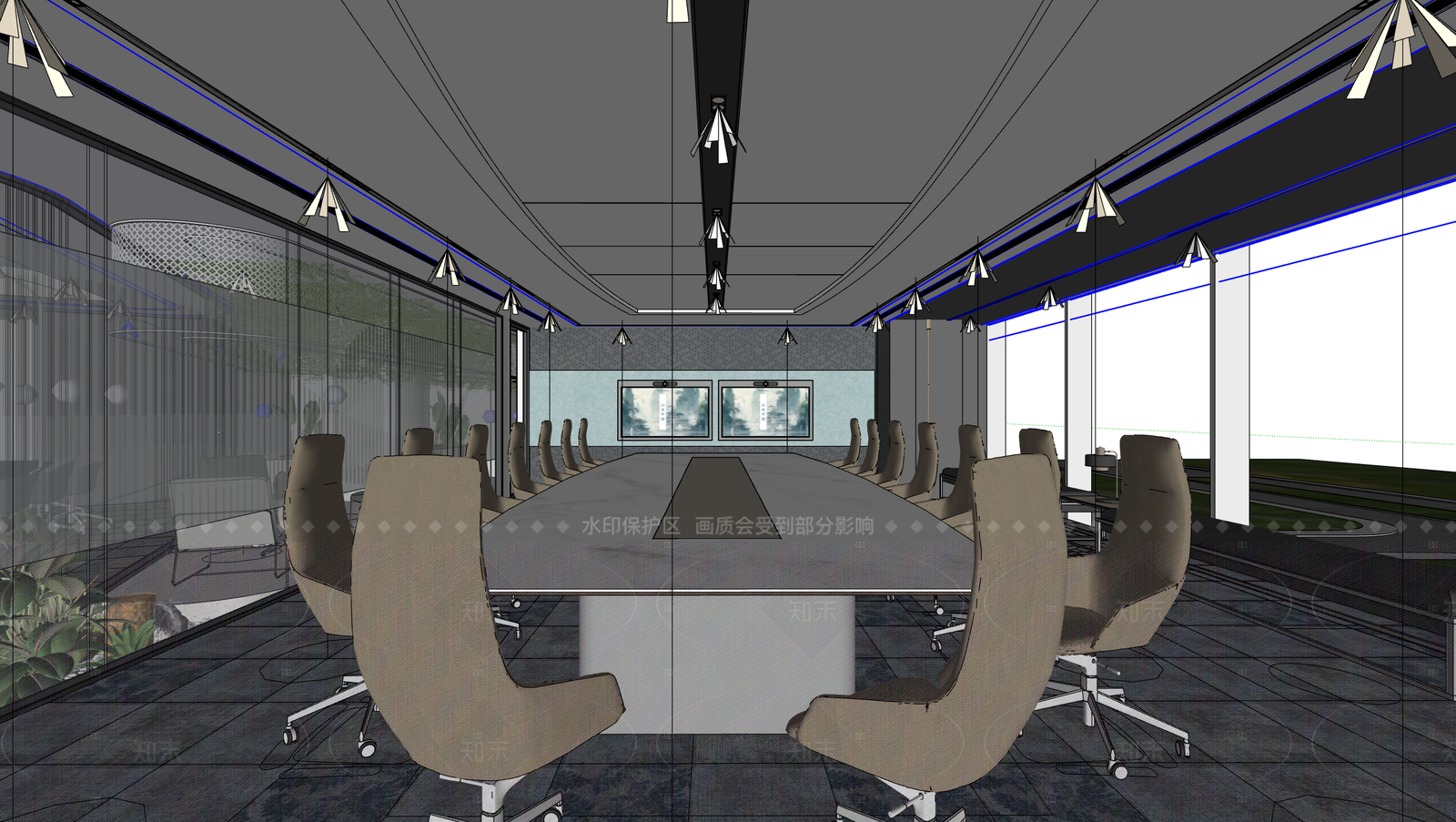 现代会议室SU模型下载【ID:1206249243】