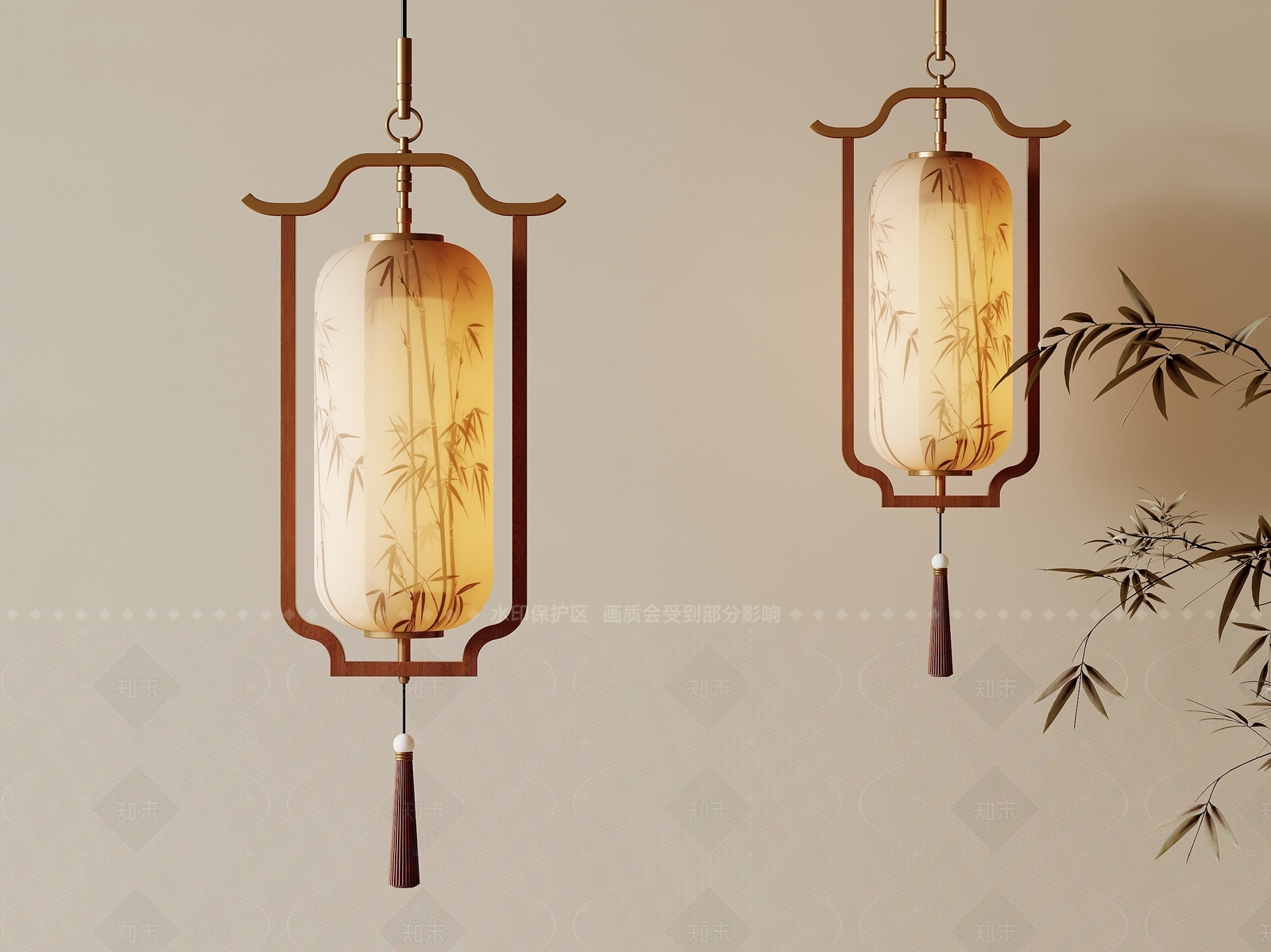 新中式吊灯3D模型下载【ID:1206249423】