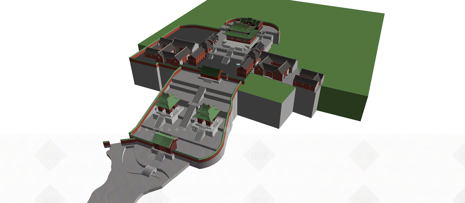 中式古建筑SU模型下载【ID:1206249972】