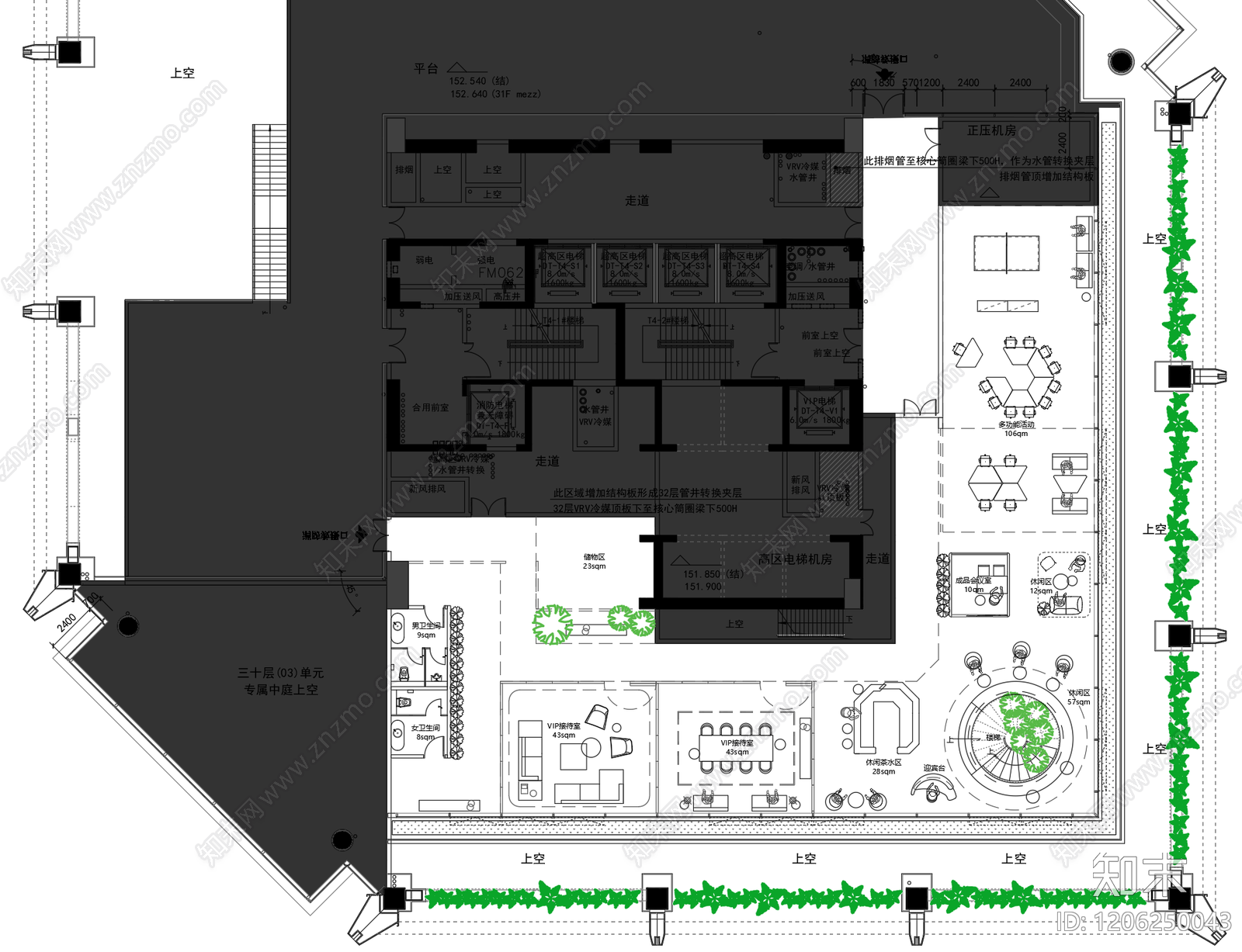 现代整体办公空间cad施工图下载【ID:1206250043】