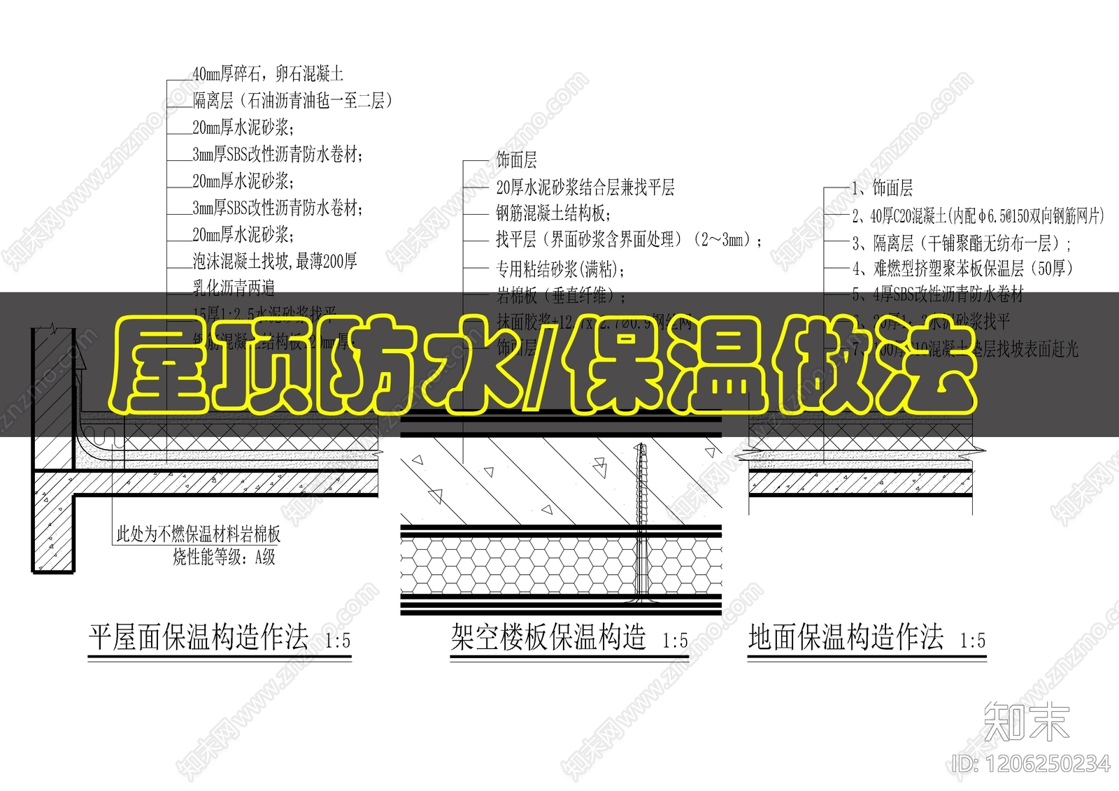 现代屋顶cad施工图下载【ID:1206250234】