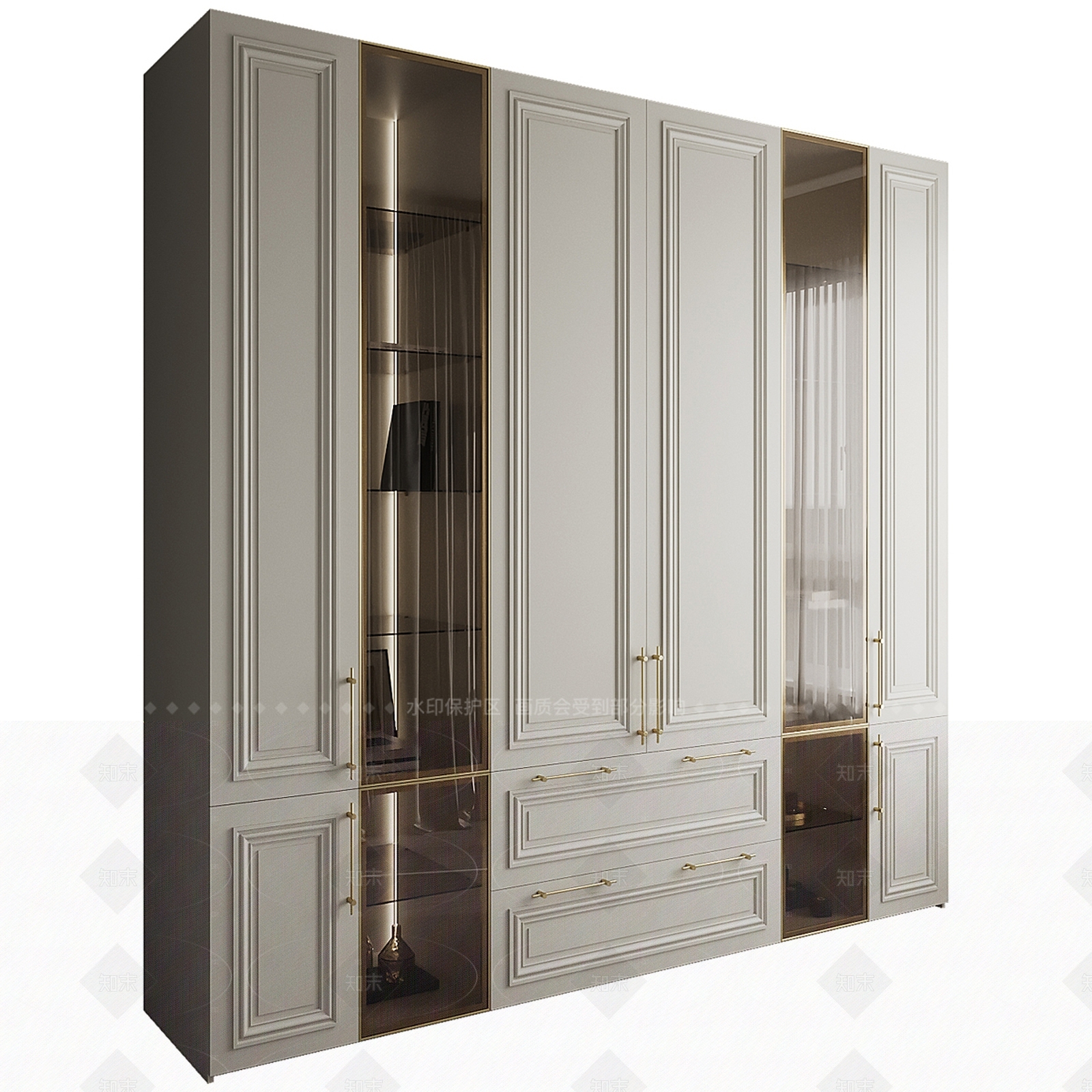 现代欧式衣柜3D模型下载【ID:1206250527】