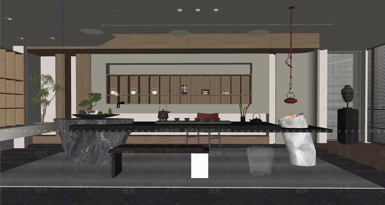 现代奶油茶室SU模型下载【ID:1206252490】