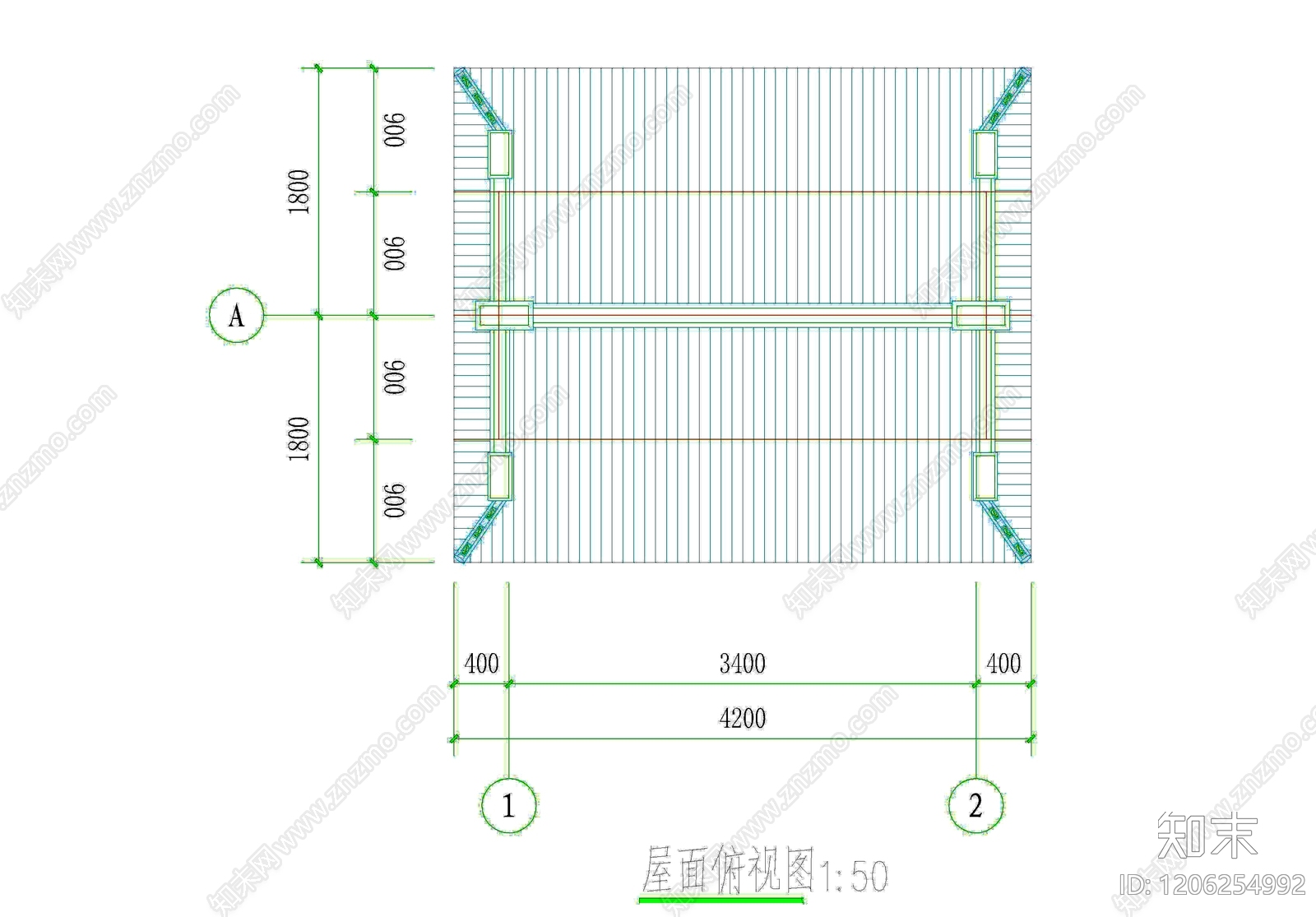 寺庙cad施工图下载【ID:1206254992】