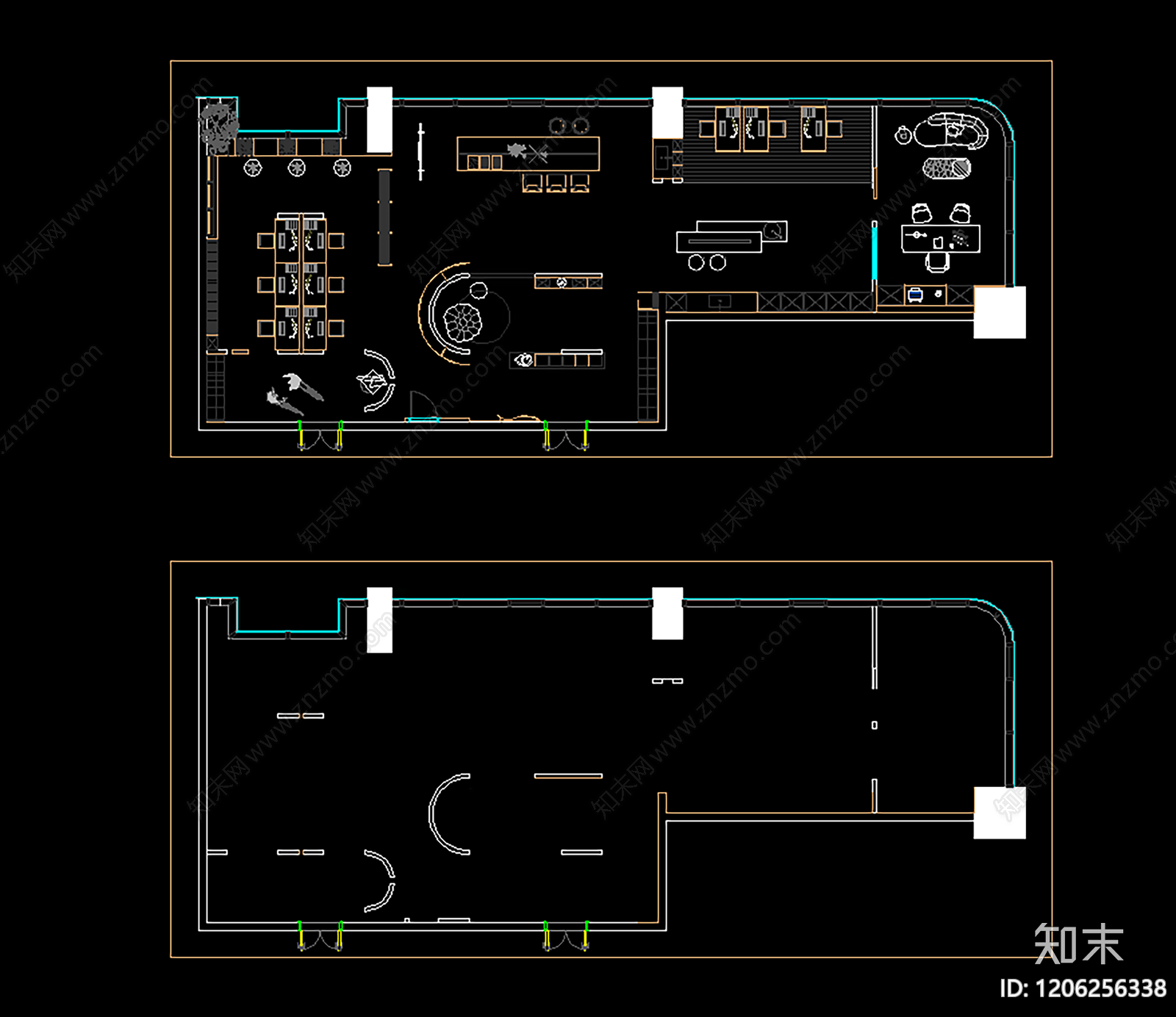 现代整体办公空间cad施工图下载【ID:1206256338】