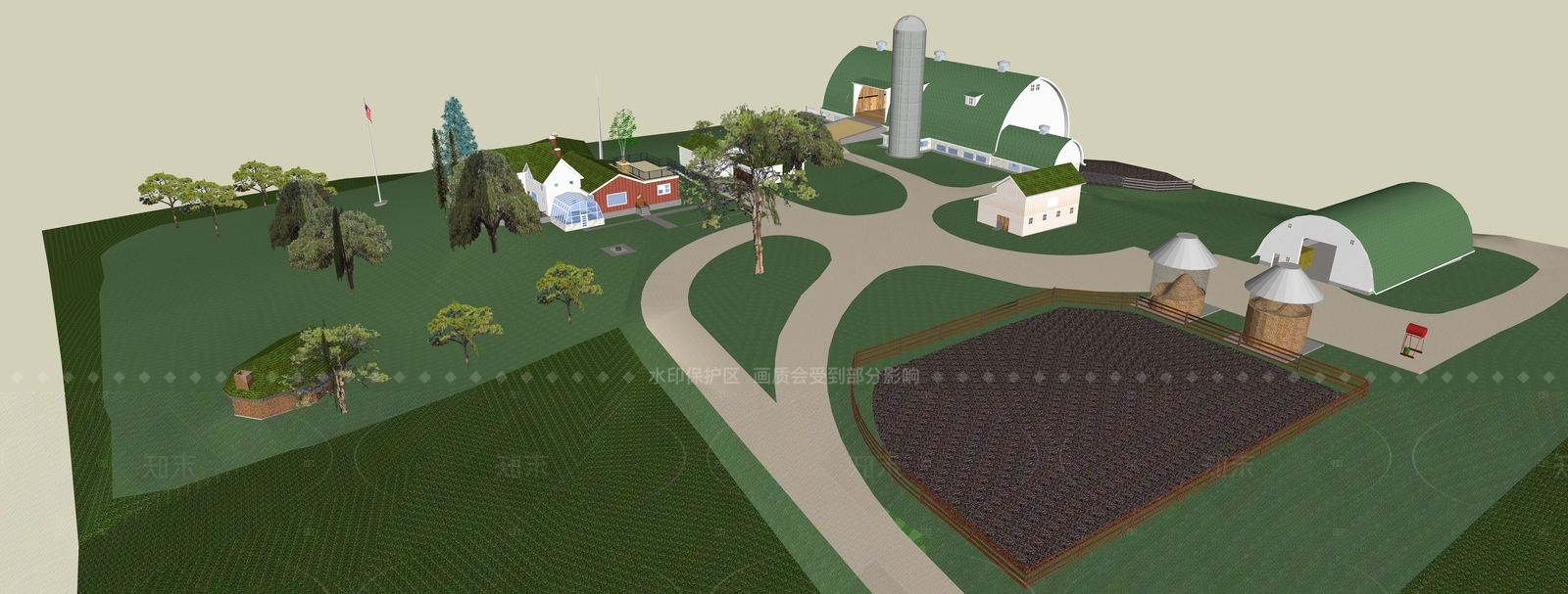 现代轻奢农场SU模型下载【ID:1206258623】