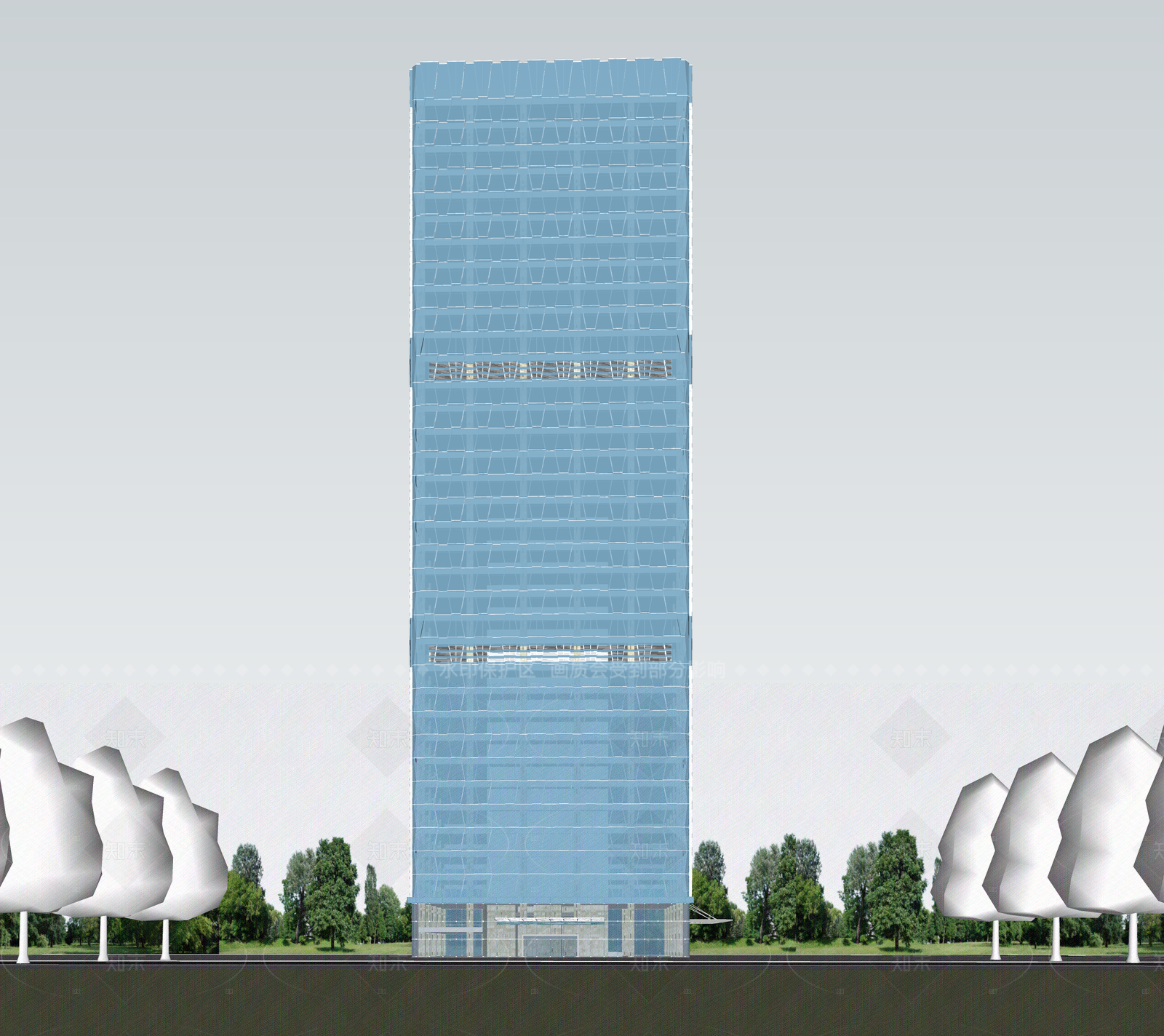 现代酒店建筑SU模型下载【ID:1206260434】