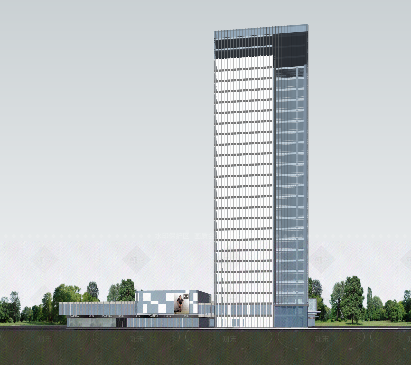 现代酒店建筑SU模型下载【ID:1206261094】