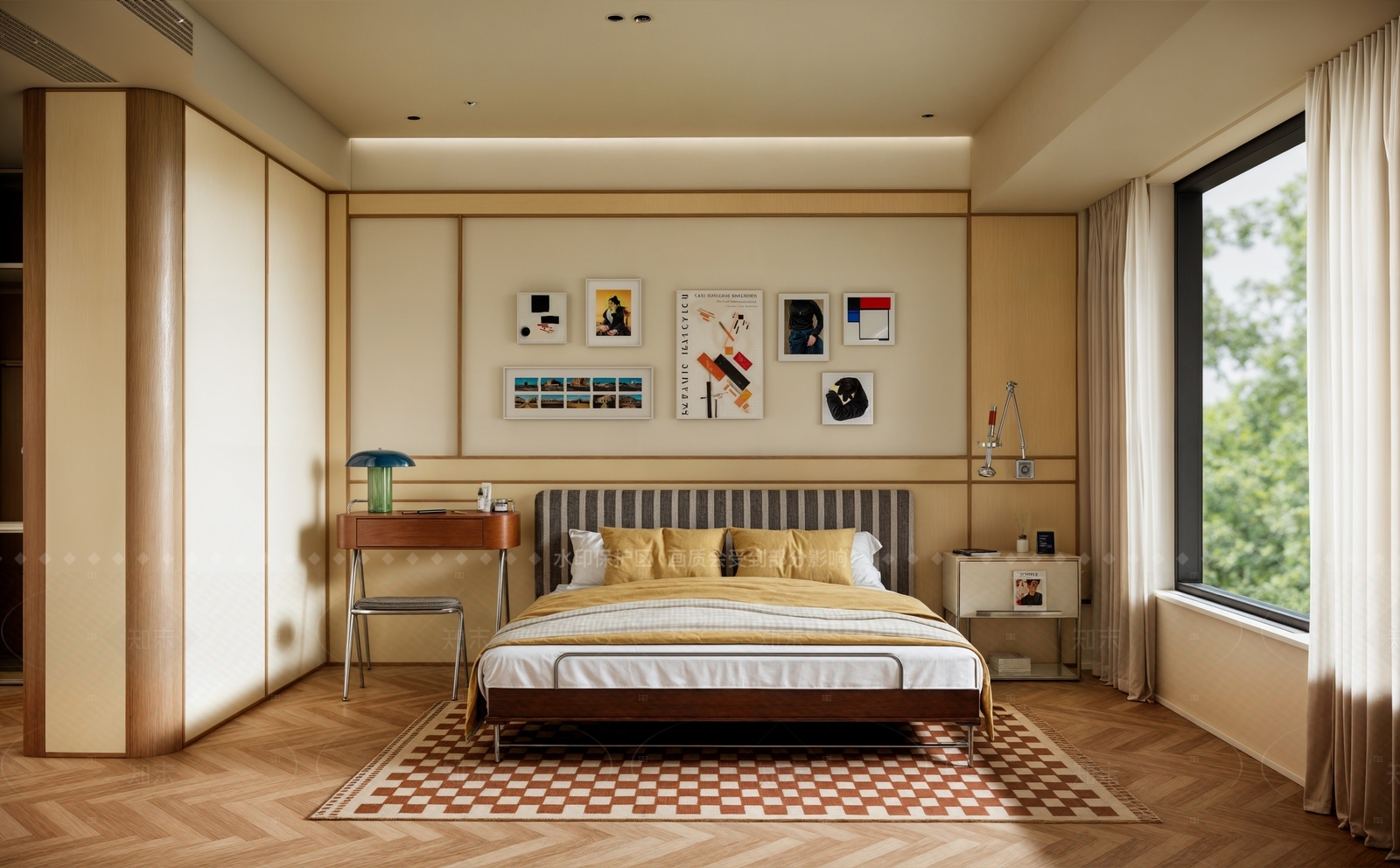 中古奶油家居卧室SU模型下载【ID:1206261224】