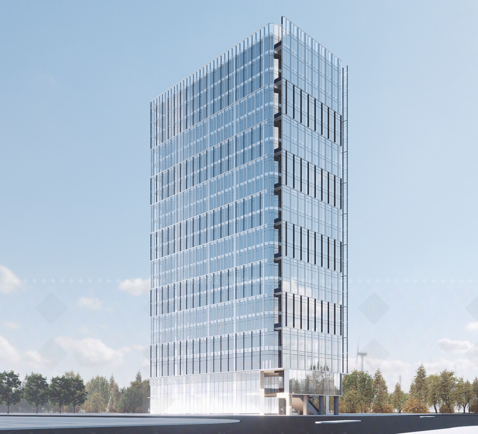现代酒店建筑SU模型下载【ID:1206261799】