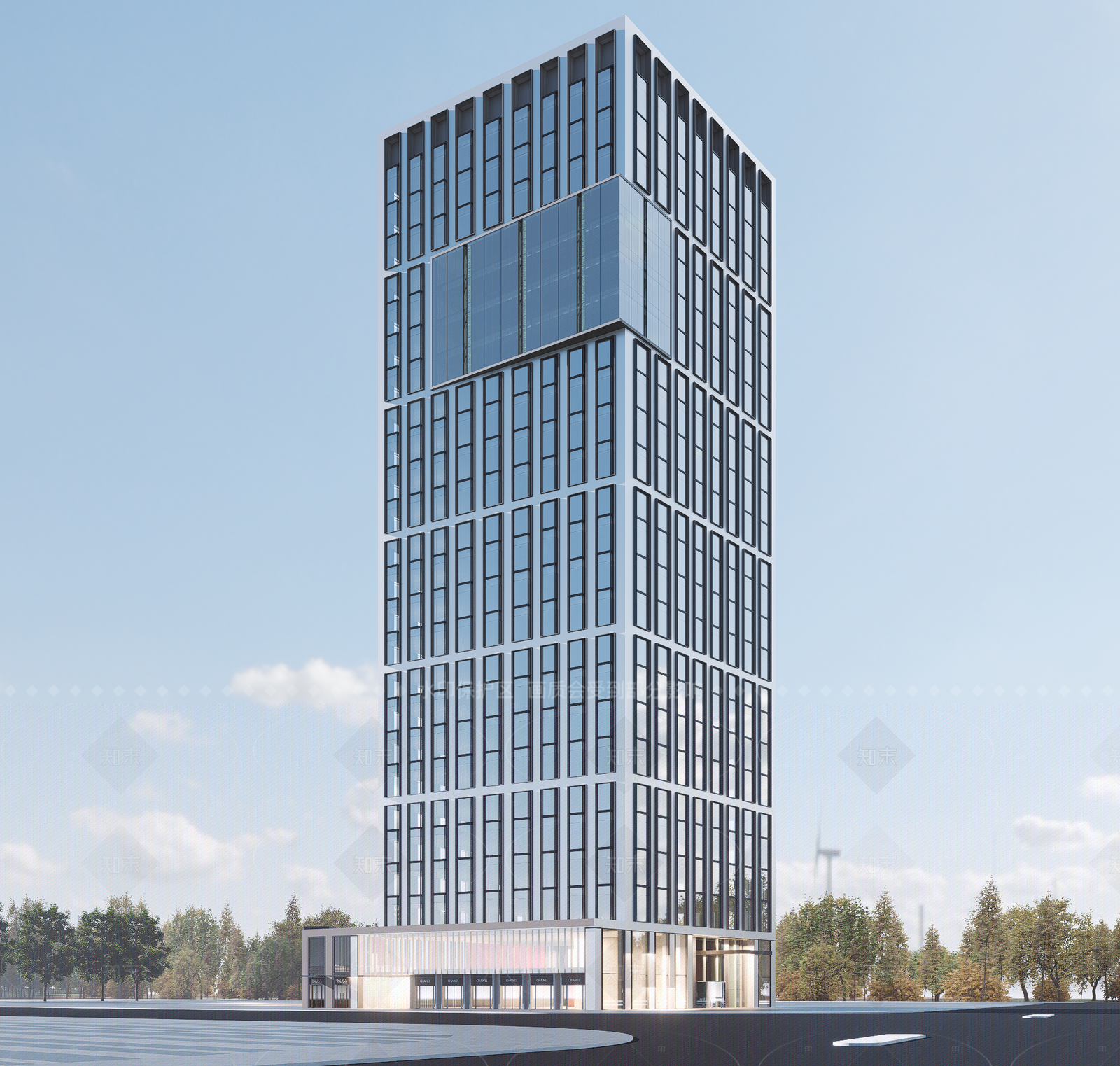 现代酒店建筑SU模型下载【ID:1206261834】