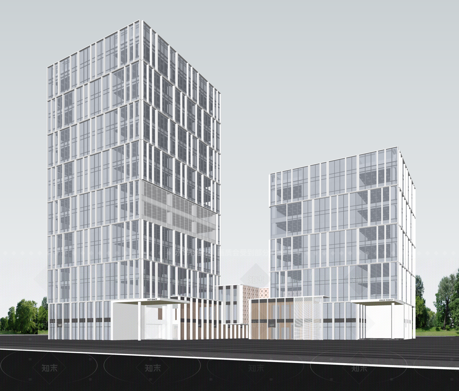 现代酒店建筑SU模型下载【ID:1206261926】