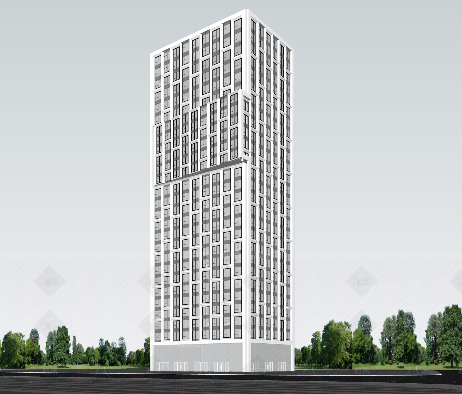 现代酒店建筑SU模型下载【ID:1206262151】