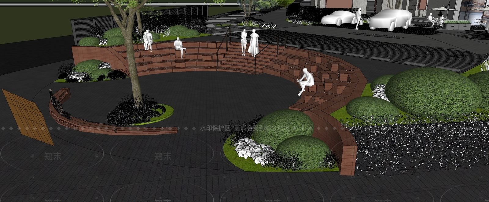 现代商业综合体景观SU模型下载【ID:1206263183】