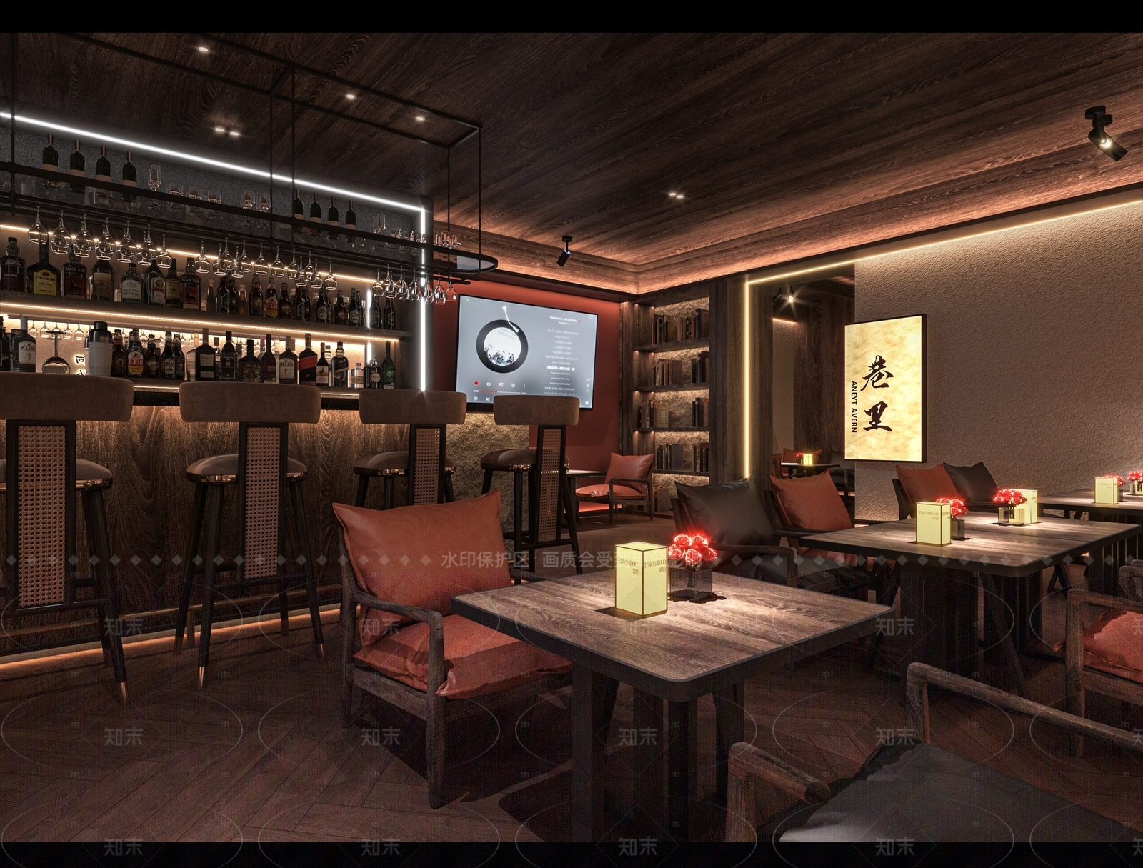 现代侘寂酒馆3D模型下载【ID:1206264434】