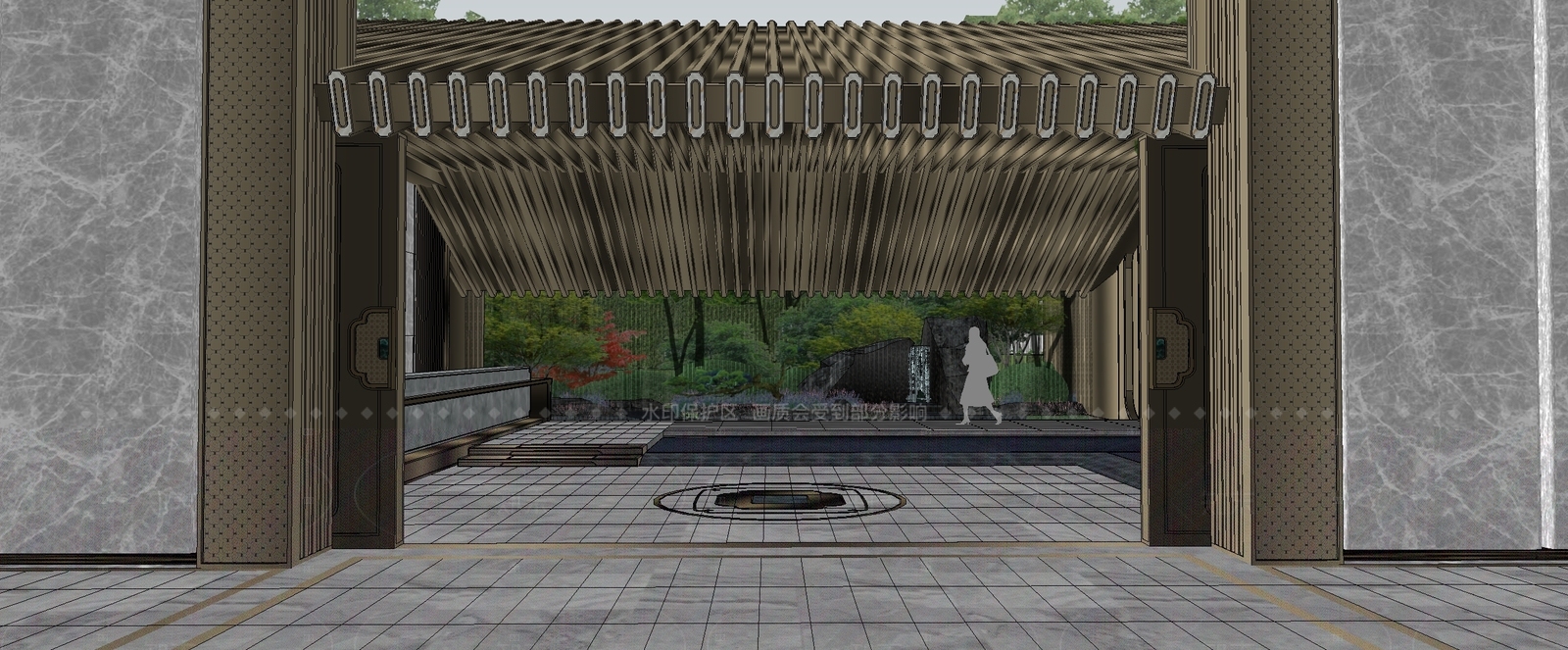 现代小区景观SU模型下载【ID:1206264640】