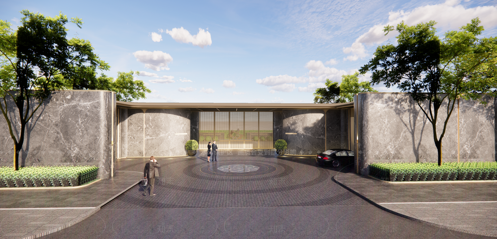 现代轻奢小区景观SU模型下载【ID:1206265761】