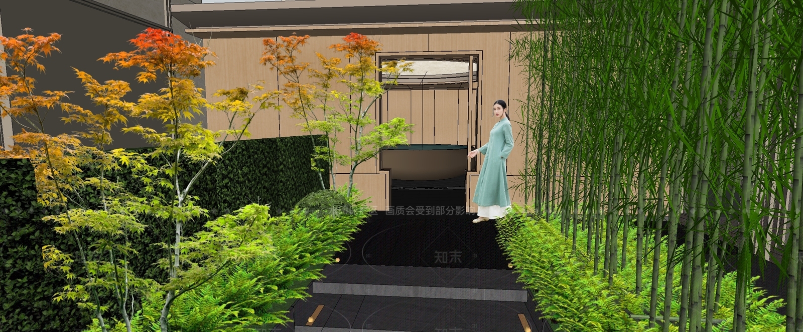 新中式小区景观SU模型下载【ID:1206266699】