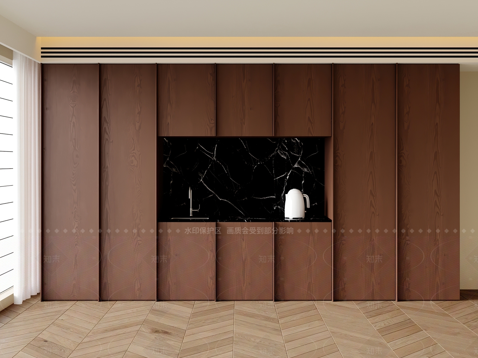 现代中古餐边柜3D模型下载【ID:1206267280】