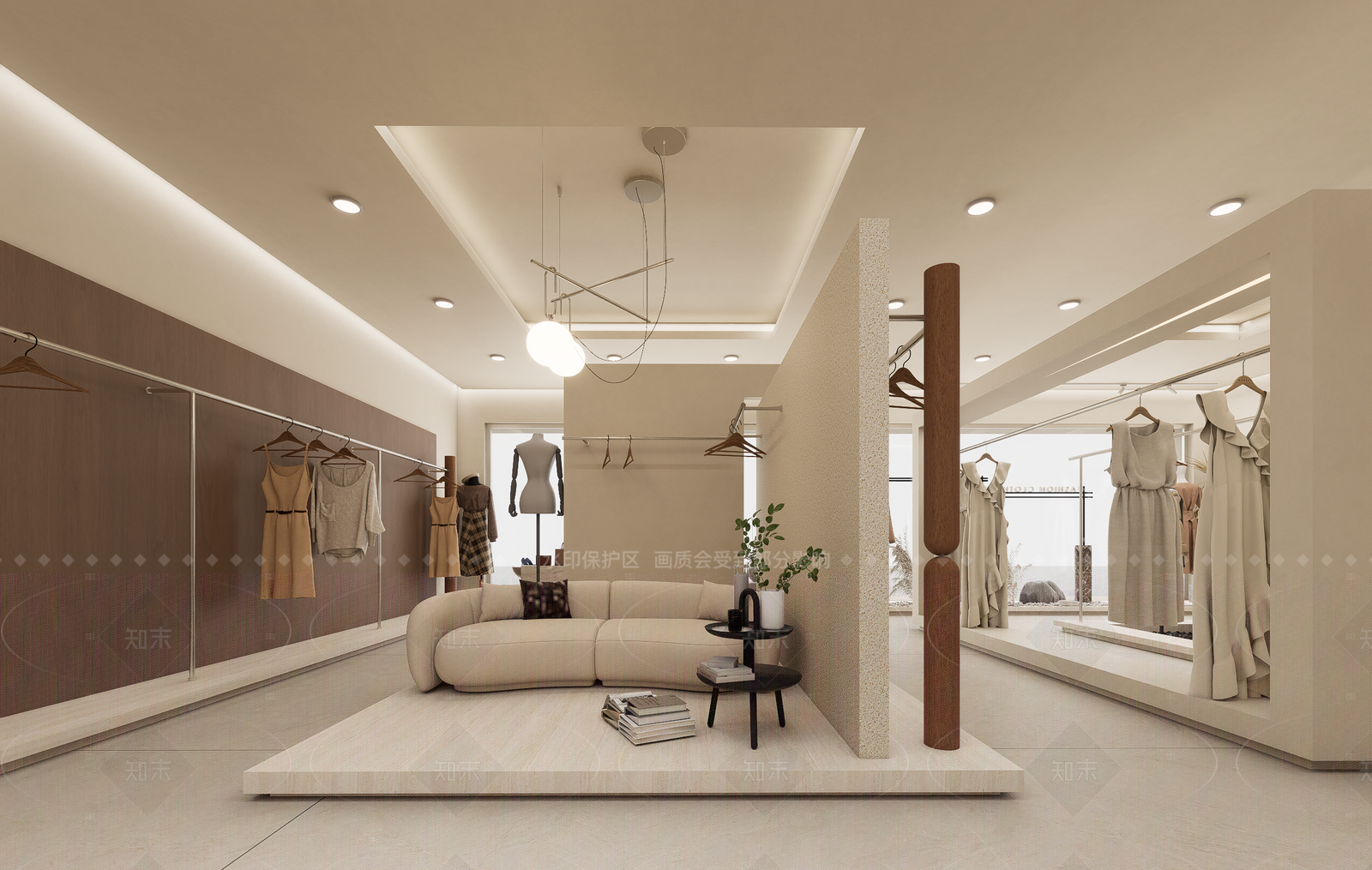 中古奶油服装店SU模型下载【ID:1206274822】