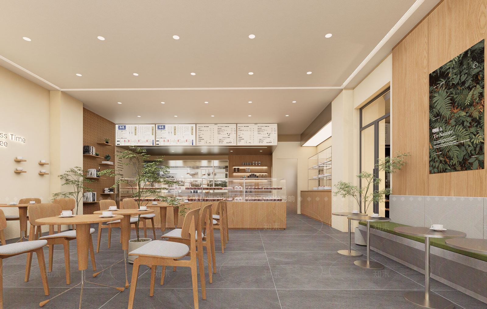 原木简约咖啡厅SU模型下载【ID:1206275132】