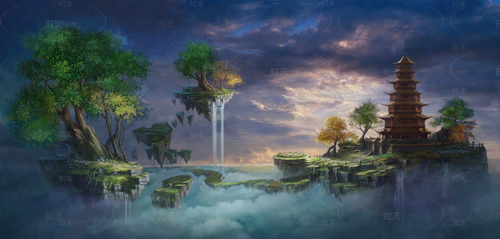 中式建筑群贴图下载【ID:1206275917】