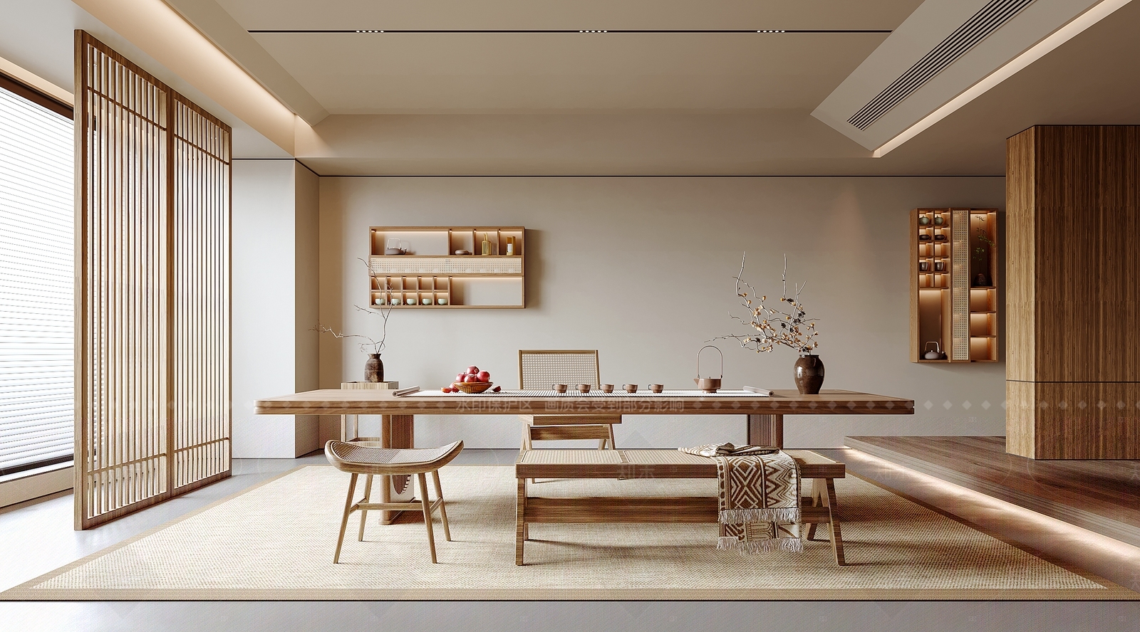 日式原木茶室SU模型下载【ID:1206276069】